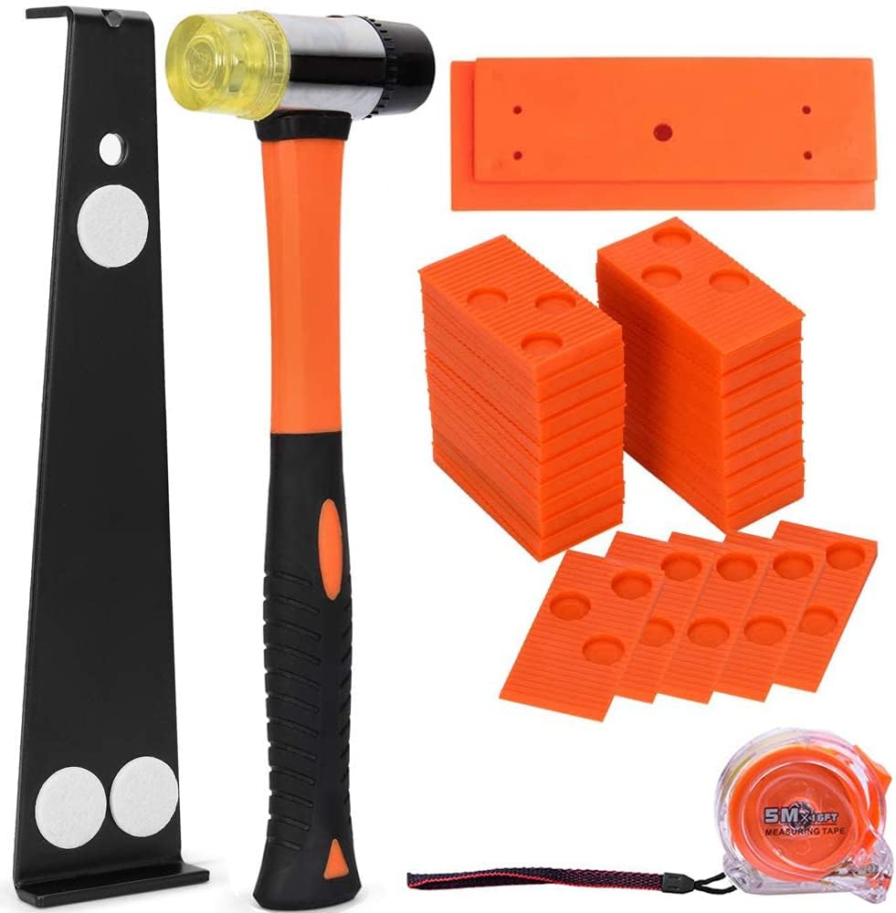Laminate Flooring Installation Tool Kit, Jouhin 44 Pieces Flooring Tools with 40 Spacers