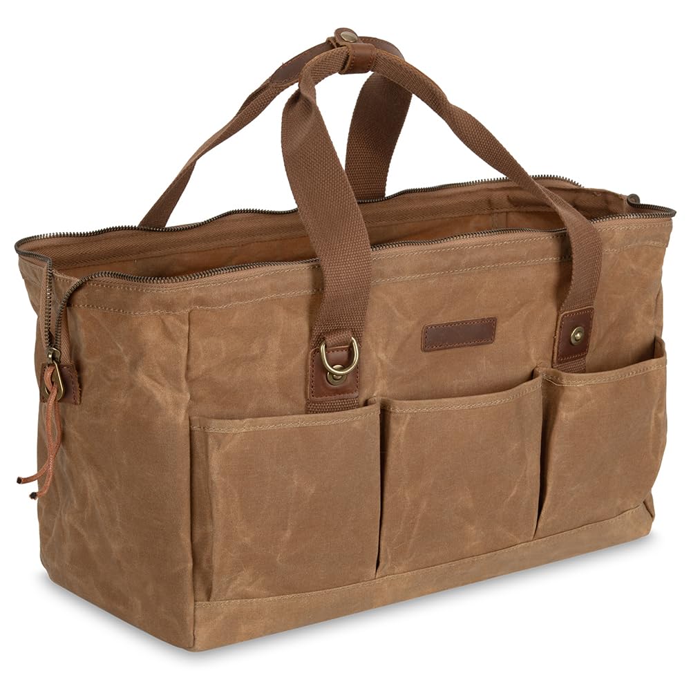 Bolsa de herramientas resistente de 18 pulgadas con 12 bolsillos, organizador de herramientas grande con cremallera, caja de herramientas vacía portátil para mecánicos, electricistas, bricolaje, mango