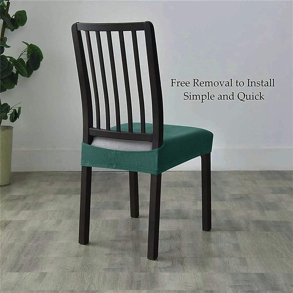 Fundas de Asiento de Silla de Comedor de Terciopelo Fundas de Cojín Tapizadas para Silla Elástica Fundas de Asiento de Silla Súper Suave Protector para Cocina Hotel Boda