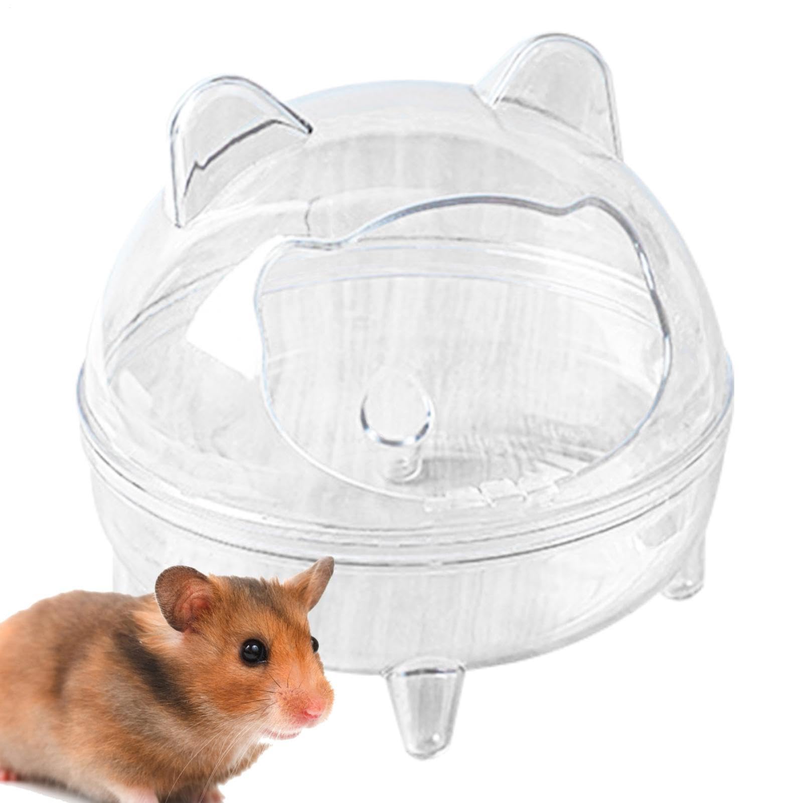 hamster sand bath - hamster cage | sand bath box |Chinchilla Accessories |hamsters sands baths scoop Golden Bear Bathroom Antispill Detachable, High Capacity Fully Transparent Field Of View for Syrian