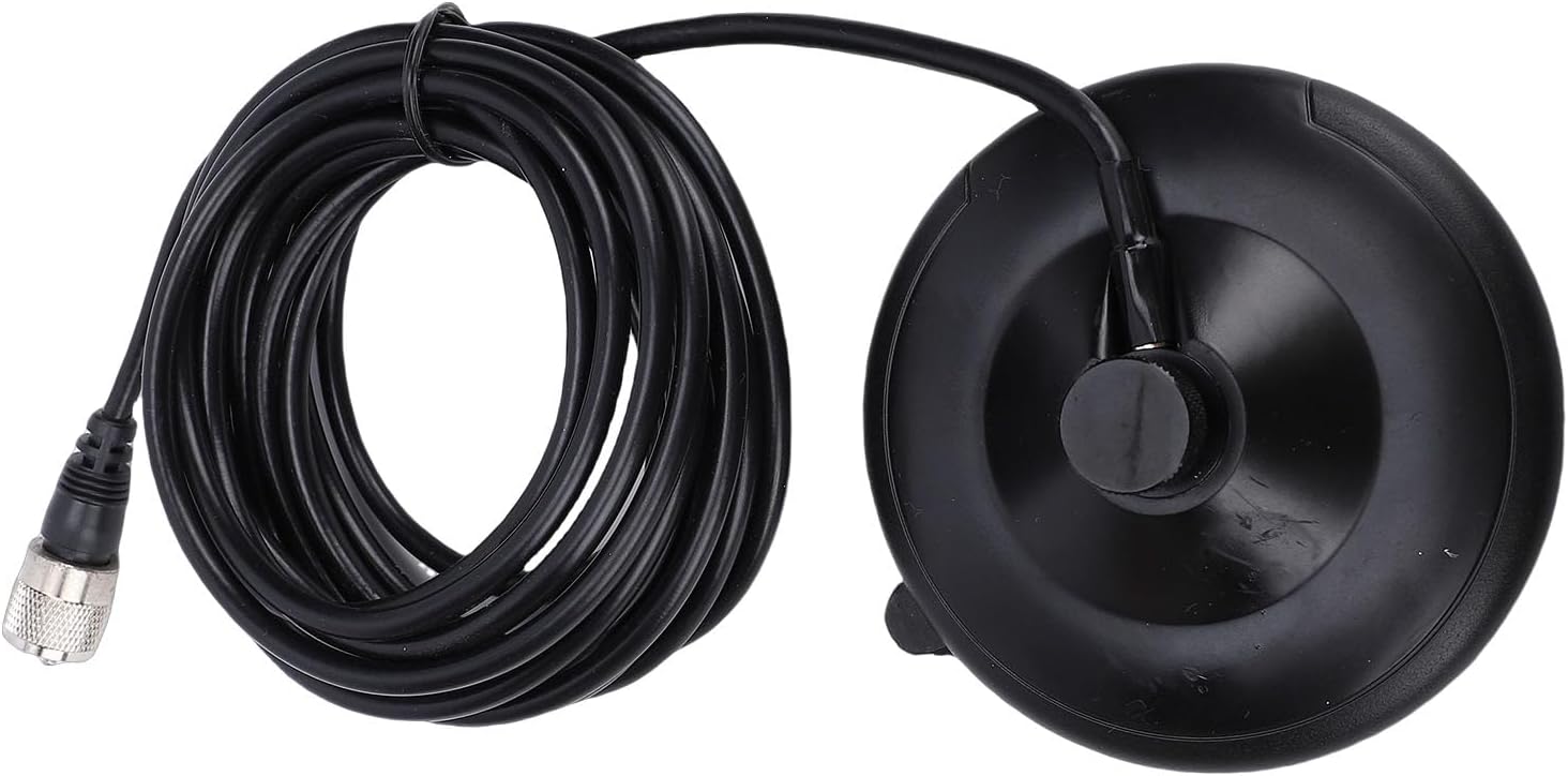 LICAEVEY Heavy Duty Magnetic Antenna Mount Base with 13.12ft RG58 Coaxial Cable PL-259 Connector for CB Ham GMRS Marine Radios, Black