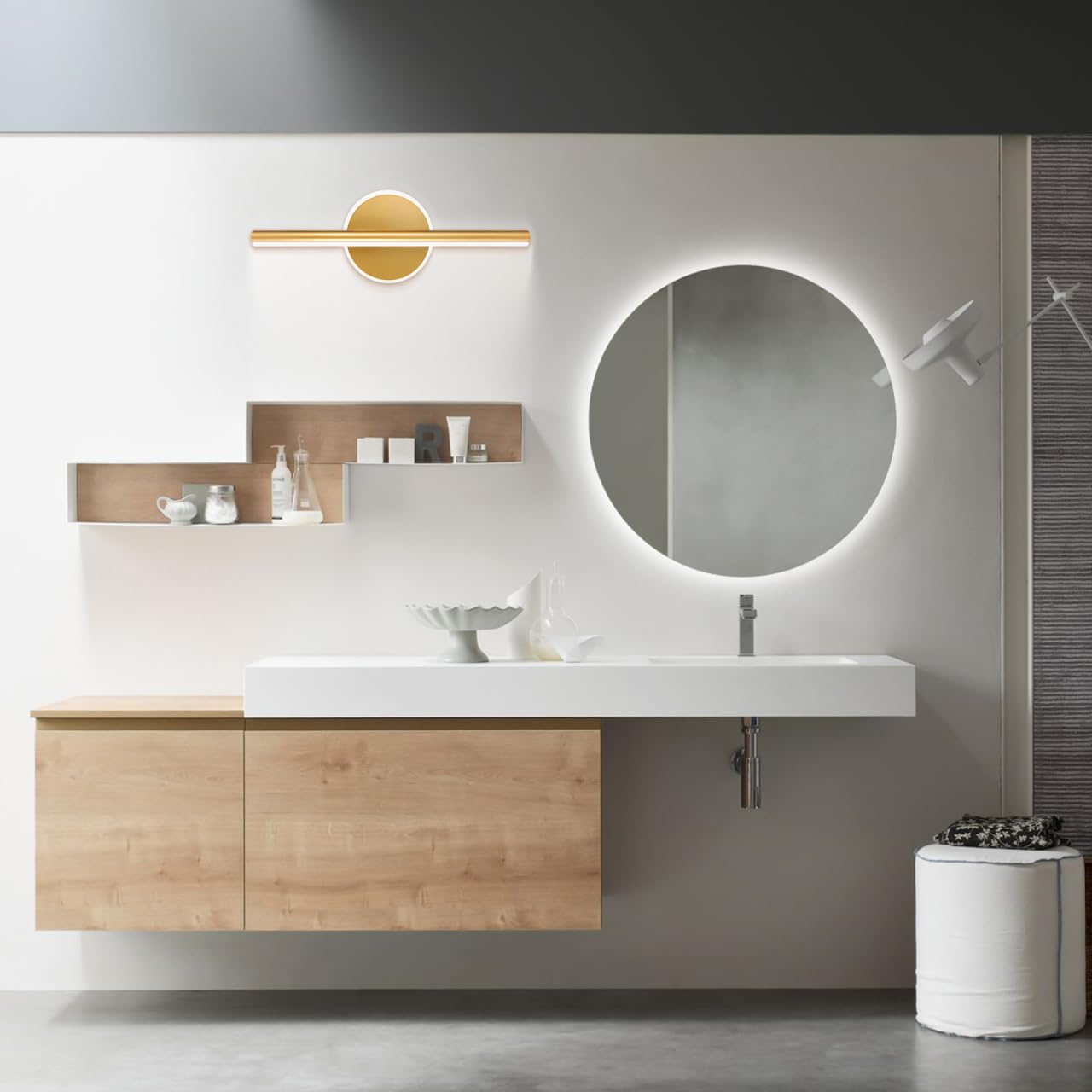 Baluue Lampada a Specchio Da Bagno Led 15.75 Pollici Luce Frontale Per Trucco Con Illuminazione Uniforme a Parete Design Moderno E Installazione Flessibile Per Casa E Bagno