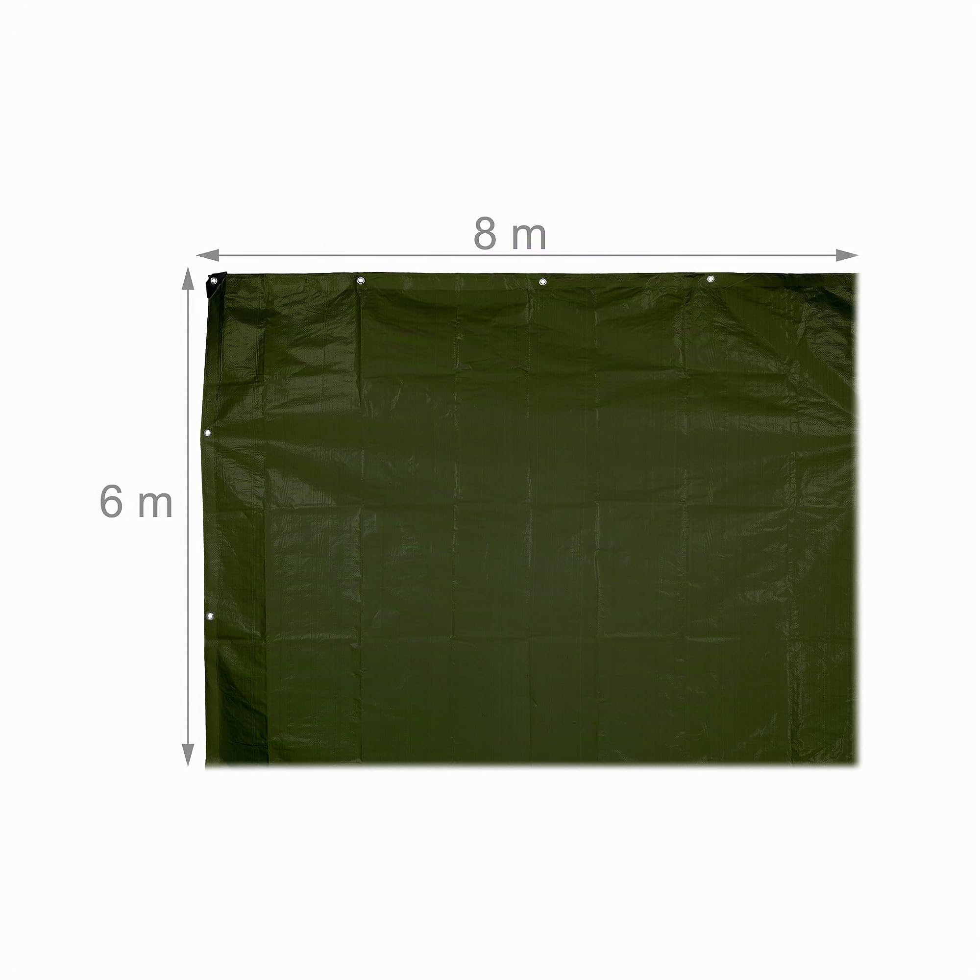 Relaxdays Telone Protettivo 200g/m², Telo da Giardino con Occhielli, Impermeabile, Antistrappo, in PE, 6 x 8 m, Verde