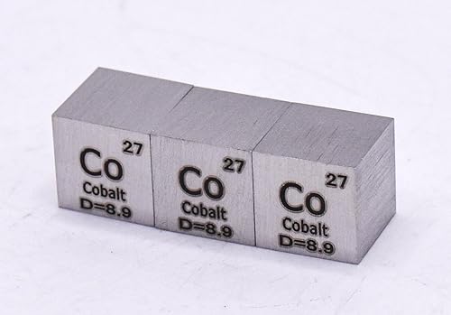Miniatura 8 de Cubo de metal cobalto de 0.39 pulgadas (0.394 in) hasta un 99.9% puro elemento de tabla periódica de densidad grabada, colección de bloques de