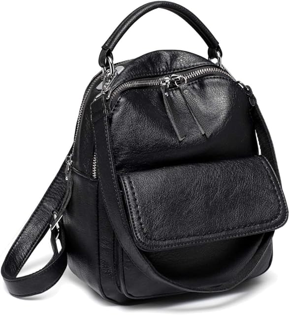 Mini Backpack for Womens, Chase Chic Fashion Small Leather Backpack Purse for Girl, Anti-theft School Daypack Travel Shoulder Handbag with Detachable Shoulder Strap