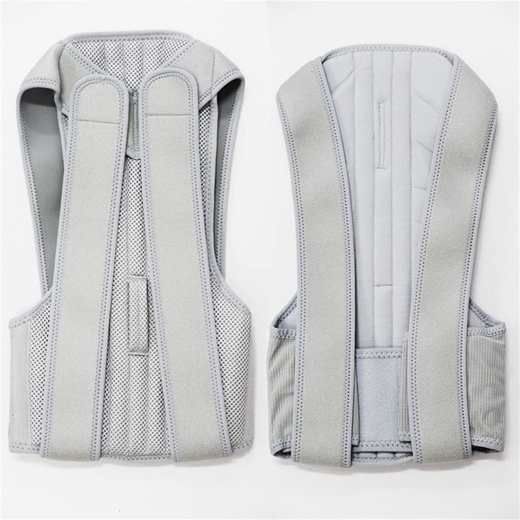 Posture Corrector Back Brace Clavicle Support Stop Slouching Hunching Adjustable Trainer(L) (Gray,X-Large)