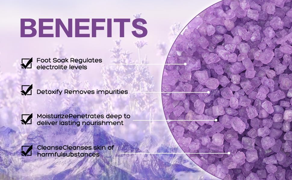 4 Pack Kit Bath Salts for Soaking Himalayan Pink Salt Lavender Orange Rose Pink Scent Epsom Salt Bubble Bath for Women Christmas Gift with Dead Sea Salt Moisturizing Skin - Image 6