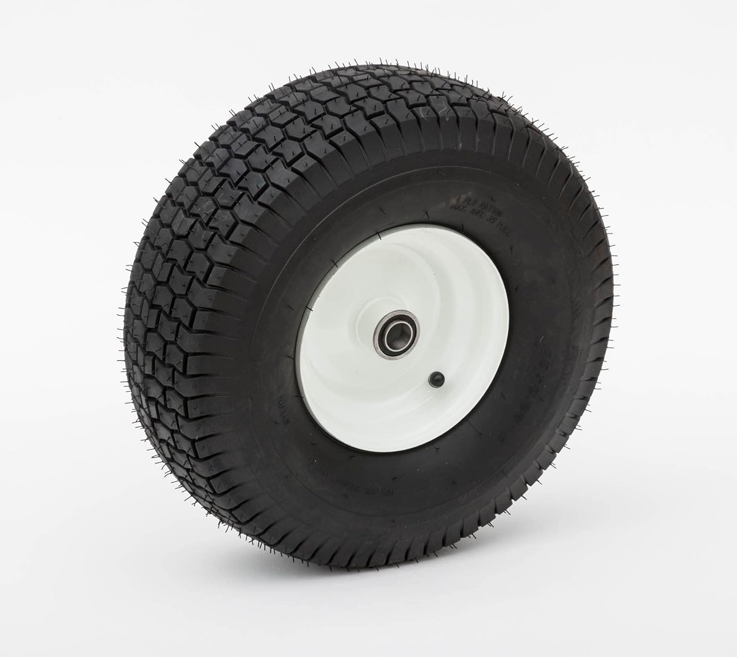 Pneumatic Tires | Replacement Wheel for Wagon, Lawnmower, Utility Cart | Durable Tire with Turf Style Tread | 3" Offset Hub | 14" Diameter