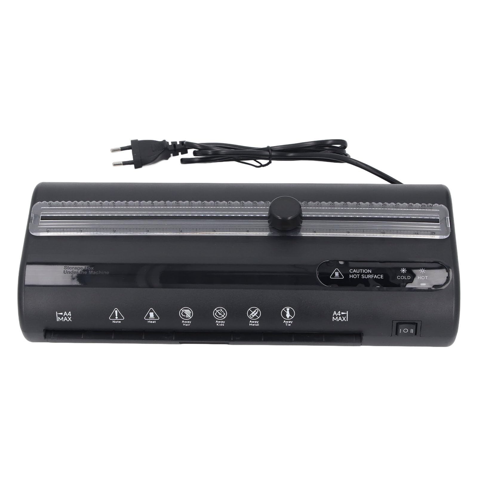 Generic Maszyna Laminowania A4, Maszyna Laminatora Typu A4 do 3 Cali 265 do 320 Mm/min 1 Kluczowy Film do Biura dla Szkoły Domowej (Wtyczka UE AC220-240V)