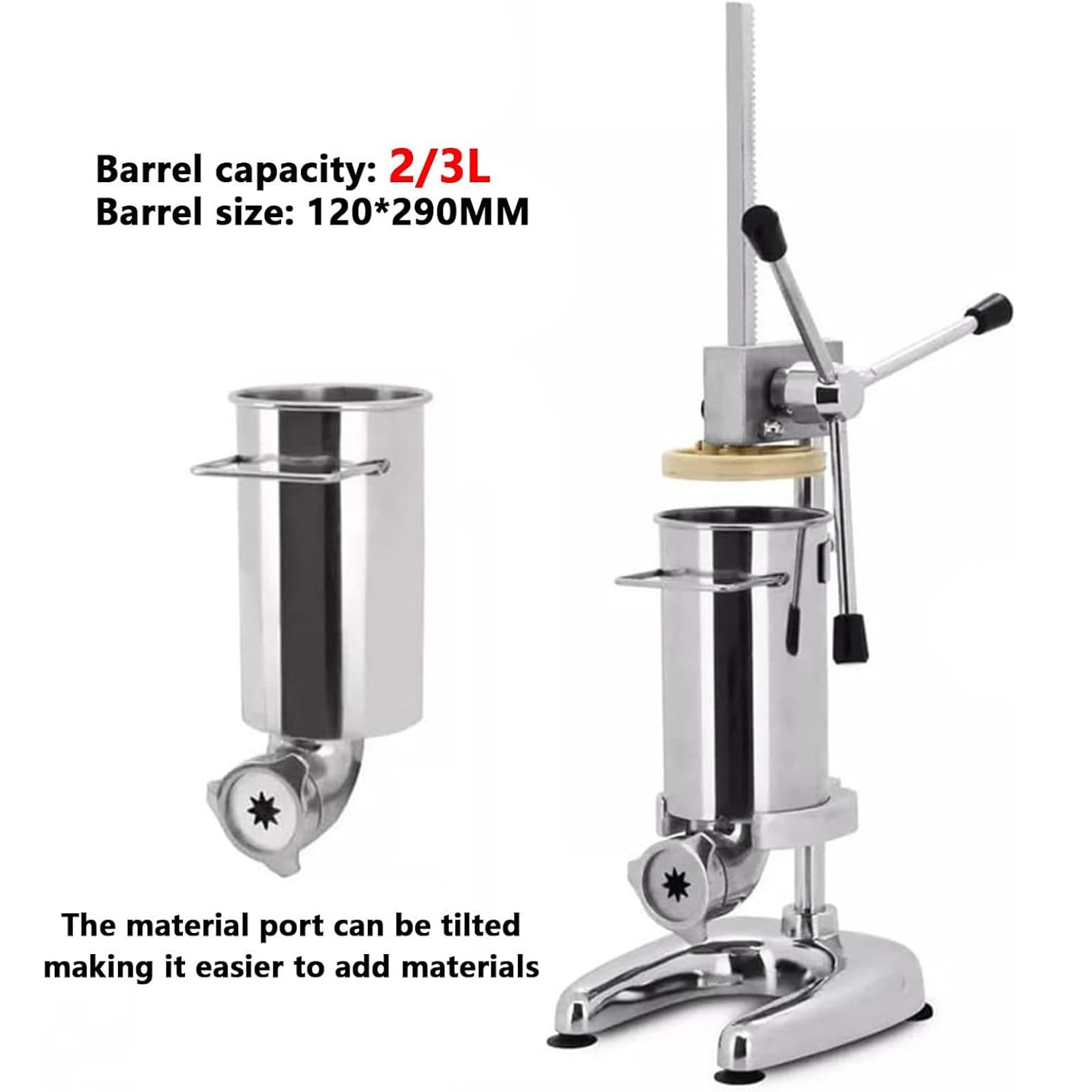 Máquina manual de acero inoxidable para churros y donas con relleno de mermelada, ideal para panaderías, tiendas de postres y uso doméstico