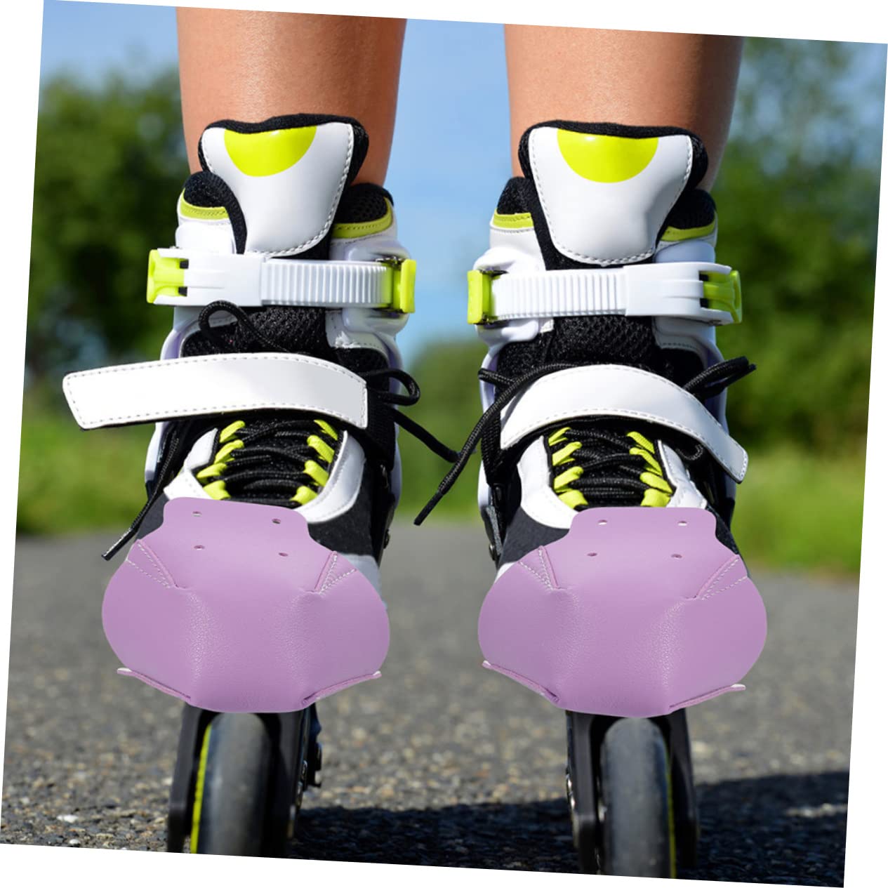 VANZACK Botas De Skate Punteras para Patines Resistentes Desgaste Accesorios De Patinaje sobre Ruedas Punteras Enrollables Punteras De Skate Patines Aire Cuero Púrpura