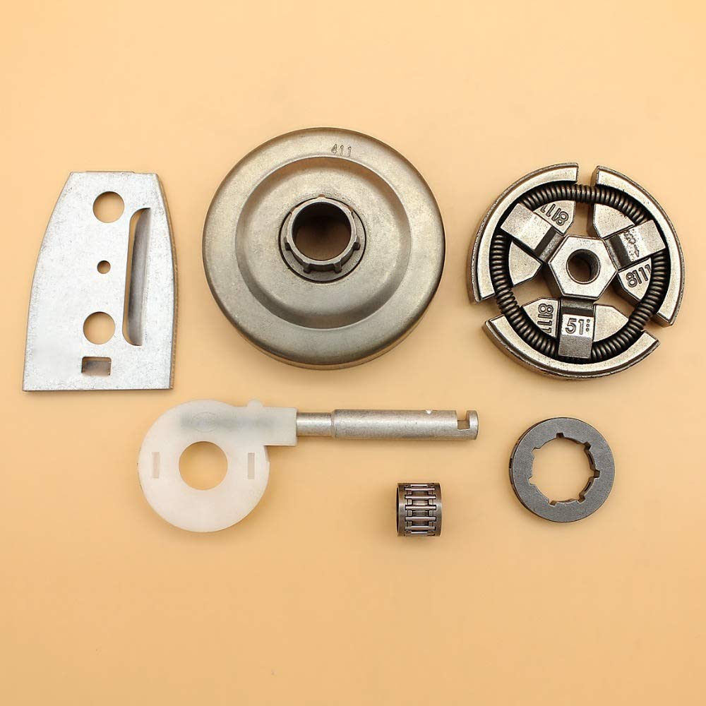 Tiempo Beixi .325-7Teeth Campana de Embrague del Tambor Piñón llanta y Guía de la Bomba de Aceite Plate Bar Compatible con Husqvarna 51 55, 55 Ranchero Motosierra Recambios Nuevo