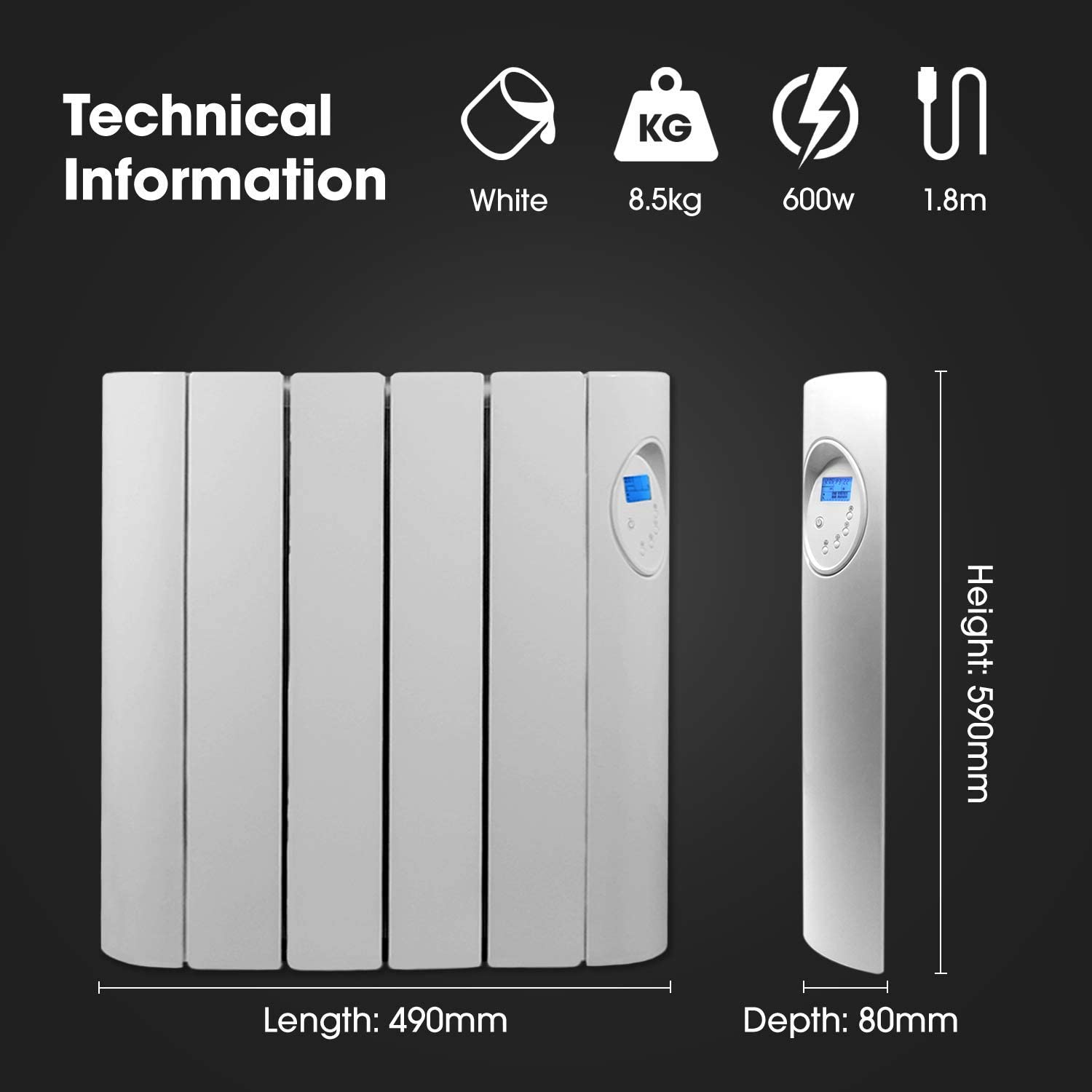 Futura Oil Filled Electric Radiator Panel Heater 24/7 Day Timer Lot 20 Wall  Mounted Low Energy Retention Electric Heater for home Slimline Efficient  Convector Heater Digital thermostat : Amazon.co.uk: DIY u0026 Tools
