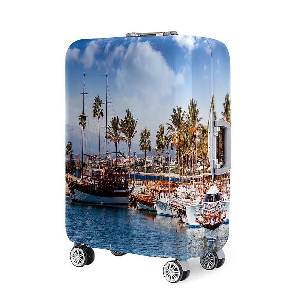 Mateju 2-tlg Kofferschutzhülle Elastisch 19-32 Zoll | 3D-Flugzeugdruck Waschbar Staubdicht