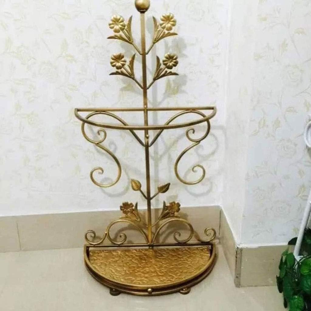 Home Umbrella Stand ， Indoor Outdoor Industrial Metal Umbrella Holder with Hooks for Farm Office Hotel Entryway Hallway Decor(D)