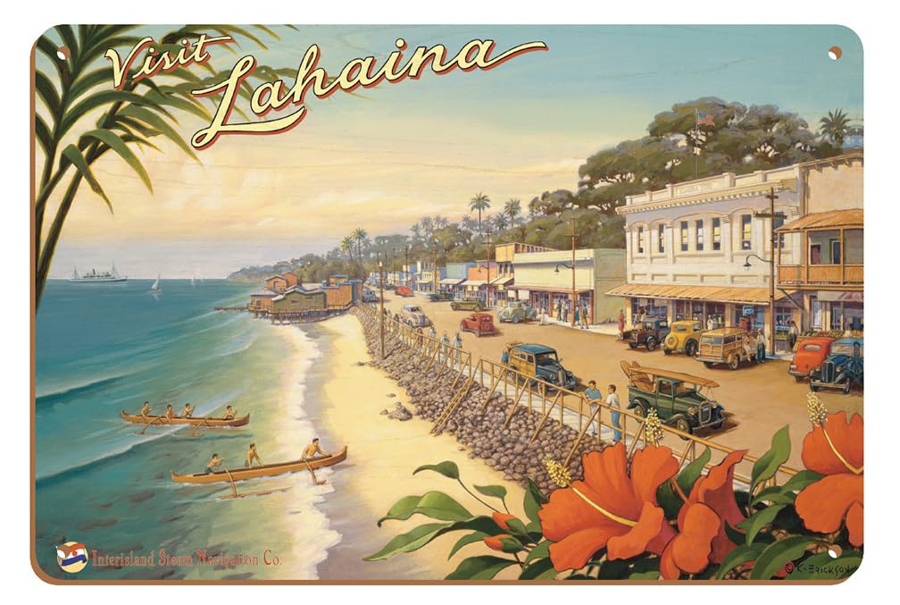 Amazon.co.jp: Visit Lahaina - マウイハワイ - ビンテージハワイアン