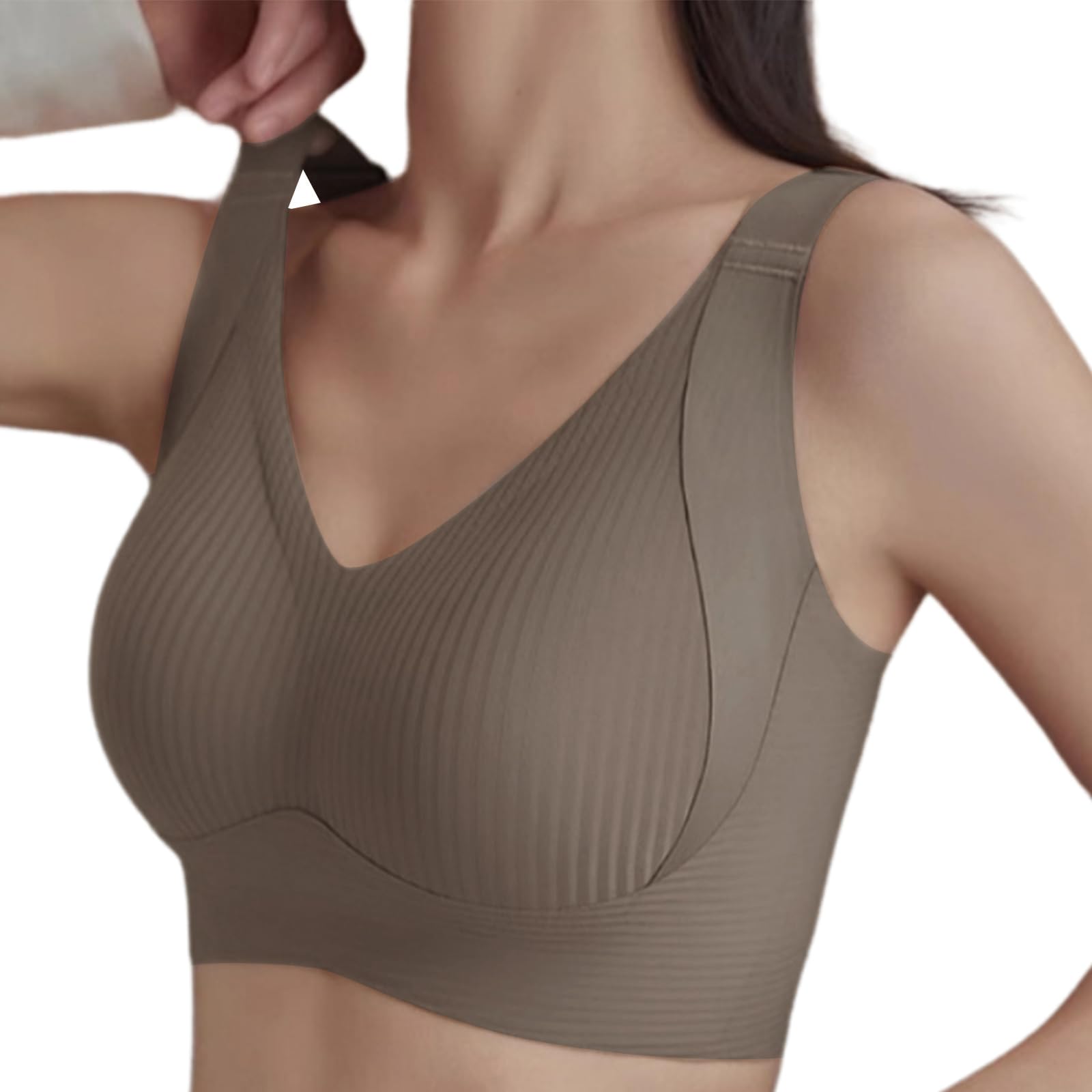 MHADBKH Invisible Lift Bra for Women Comfort Push Up Full Cup Padded Bustier Coverage Everyday Underwear Invisible Bra Cup Padded