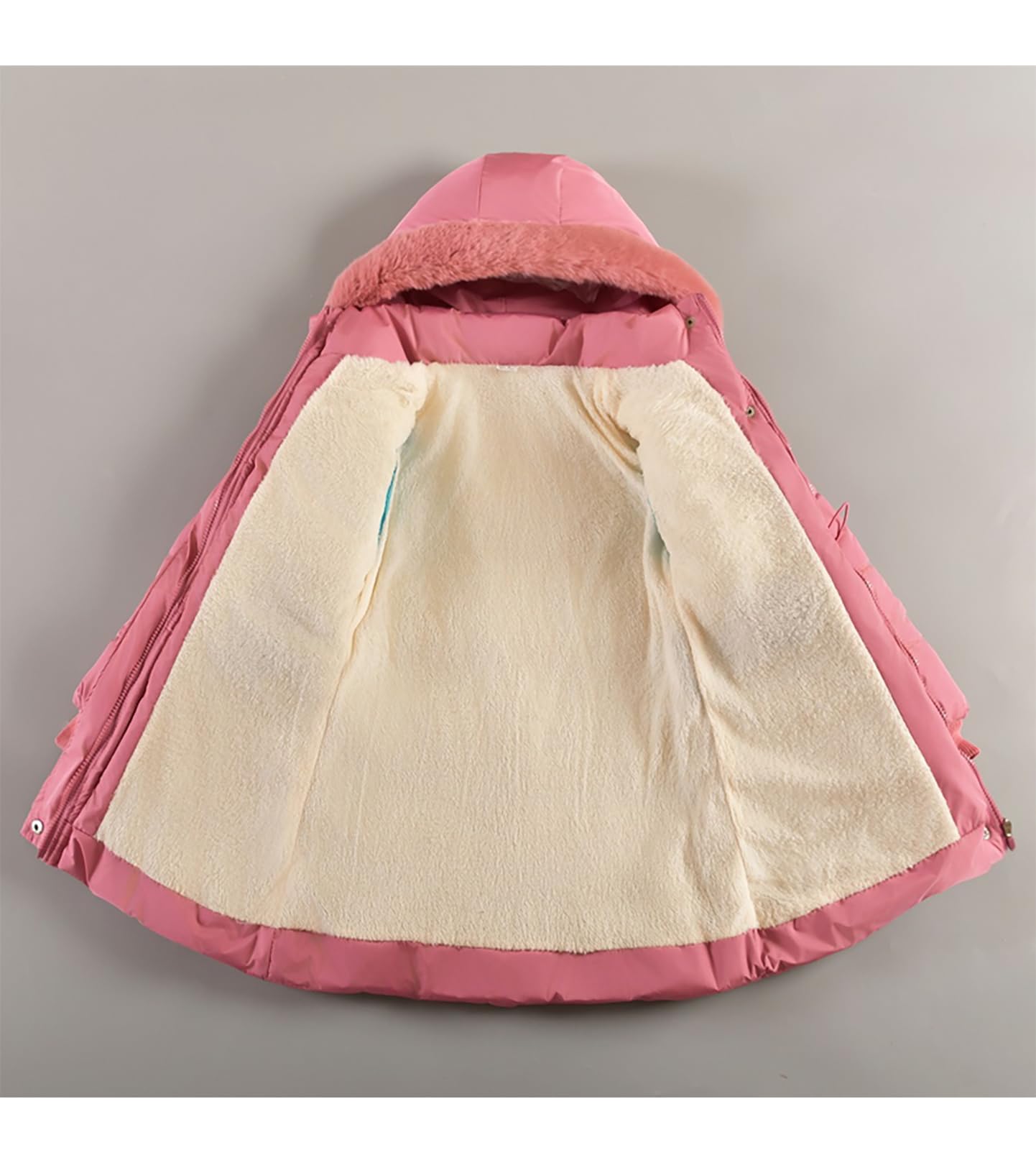 Abrigo para niña, chaqueta de forro polar, gruesa, chaqueta de invierno cálida, chaqueta con capucha, piel de esquí, parka acolchada, larga prenda a prueba de viento
