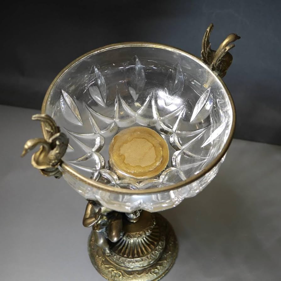 ◇ フランス製 バスケット形ガラスコンポート1930〜40年代◇