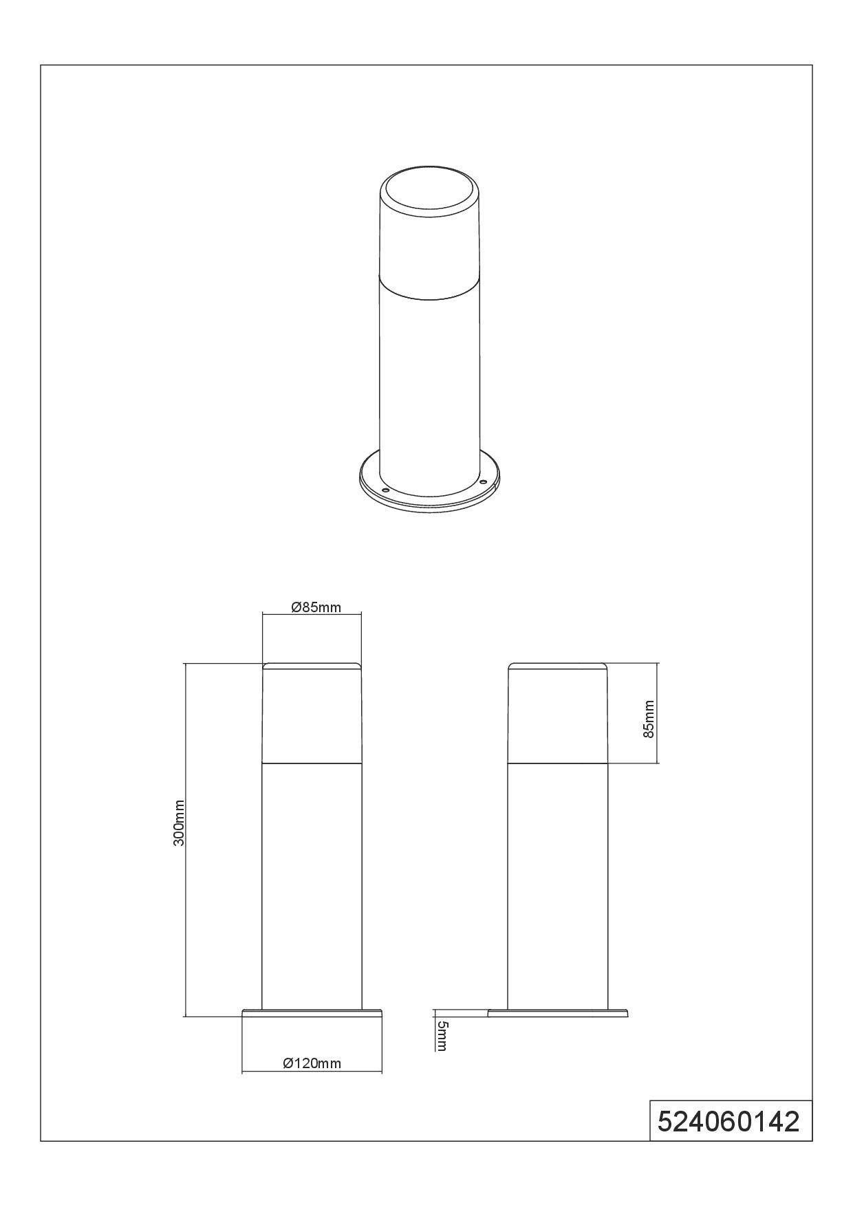 Trio Leuchten Słupek zewnętrzny Hoosic 524060142, aluminiowy odlew ciśnieniowy antracyt, tworzywo sztuczne białe, bez 1 x E27