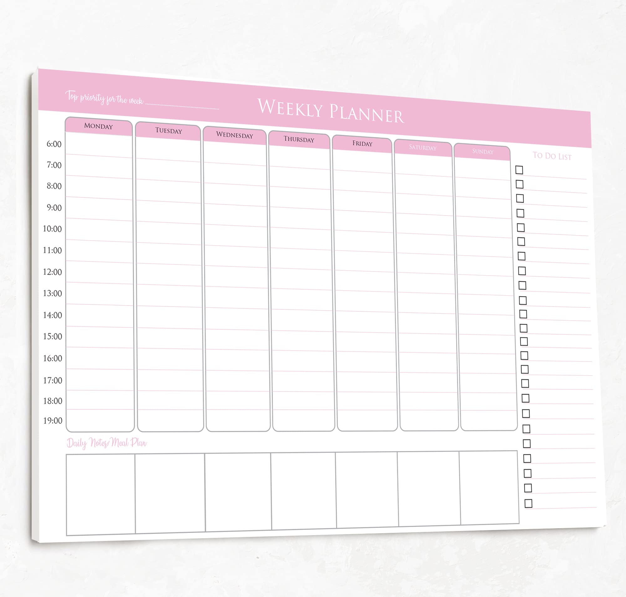 Weekly Planner Pad - Timetable Desk Large A4 Day Planner - Perfect for Home, Business, Students Revision Planner, Appointments, Schedule