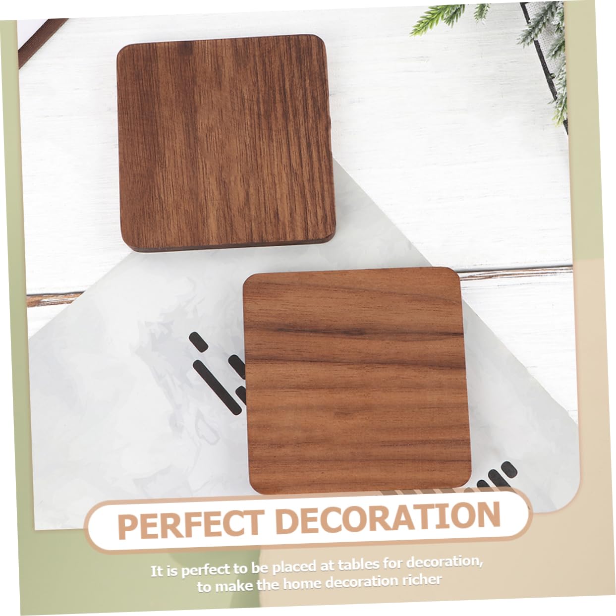 Gatuida 4 Posavasos de Madera Sintética Protectores y Multifuncionales Resistentes al Calor para Tazas y Bebidas Ideales para Restaurantes y Navidad
