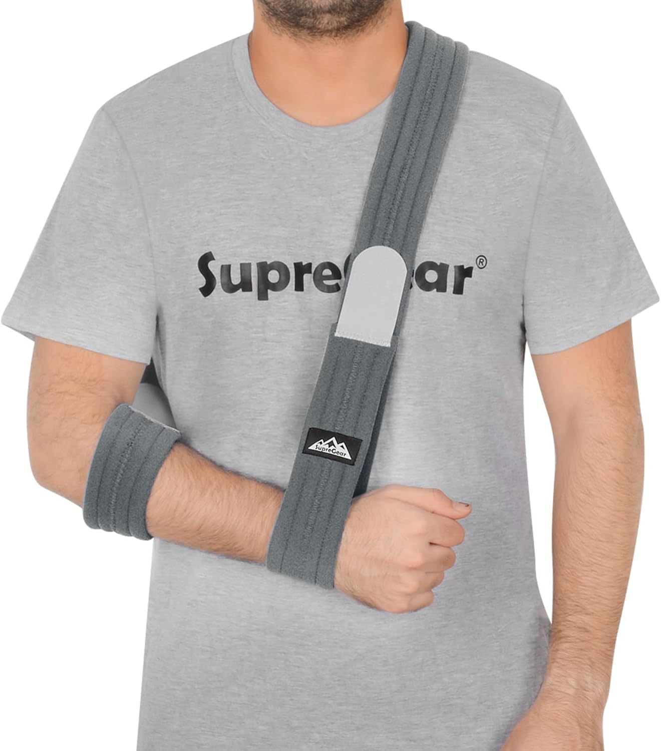 supregear Arm Sling, Adjustable Arm Support Strap, Lightweight Shoulder Immobilizer for Injured Elbow, Broken Collarbone, Torn Rotator Cuff, Dislocation or AC Separation, Left Right, Men Women