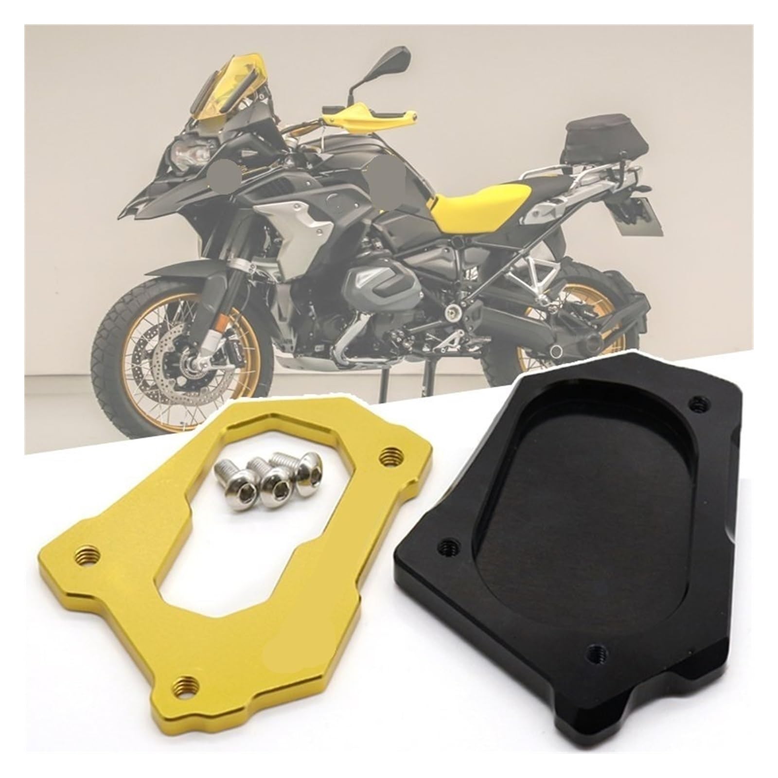 Seitenständer Plattenpolster Motorrad Seitenständer Vergrößern Verlängerungspads Platte Für B&MW Für R1200GS LC ADV Für R1250GS Für Abenteuer Vergrößerungspad(A)