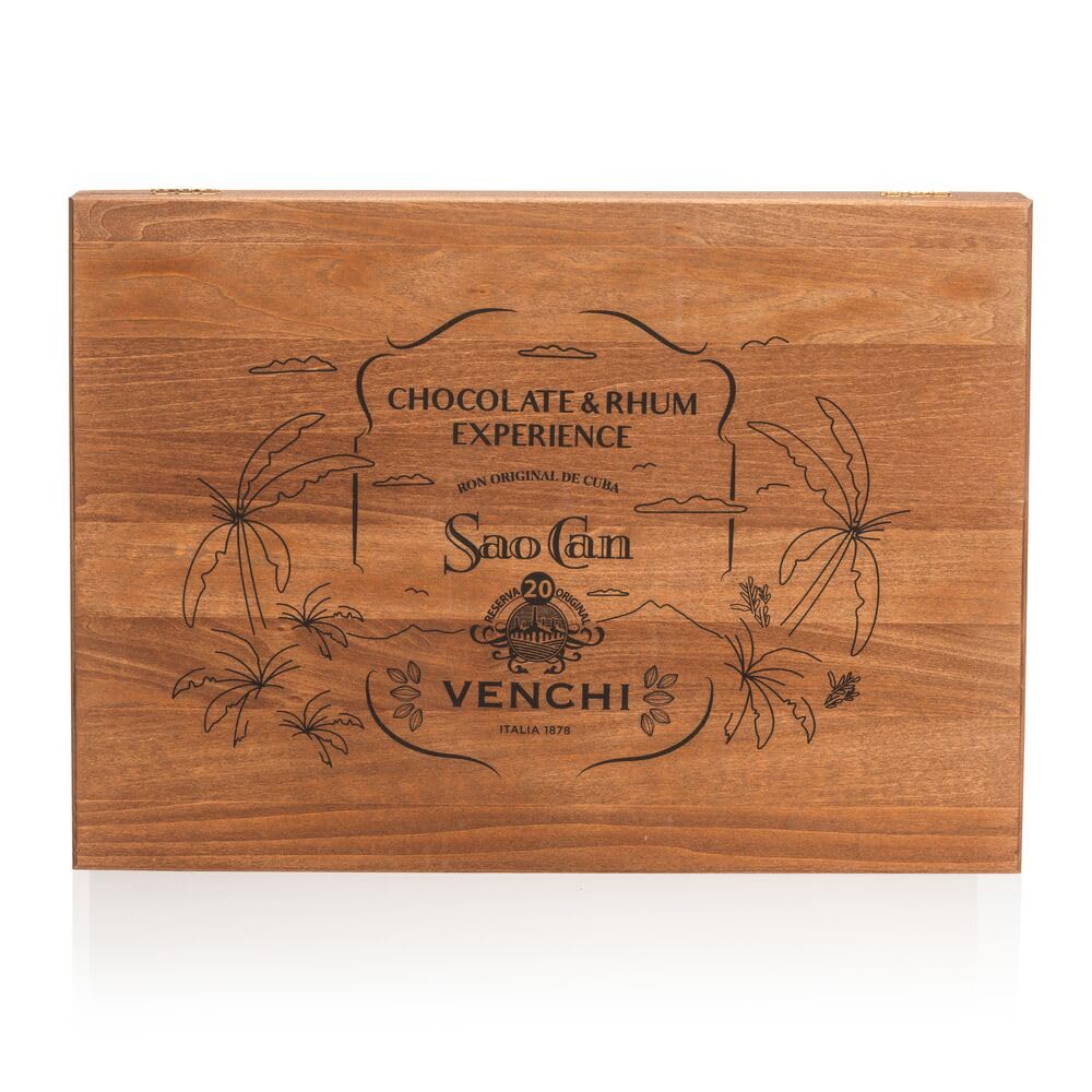 Venchi - Chocolate & Rhum Riserva 20 anni Experience - Degustazione Cioccolato e Distillato - Cioccolato Assortito, 332 g - Senza Glutine - Idea Regalo