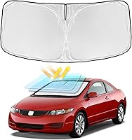 Vista 104 de Parasol de 4 capas para parabrisas, ajuste personalizado, tela 240T, parasol retráctil que bloquea los rayos ultravioletas, accesorios para automóvil