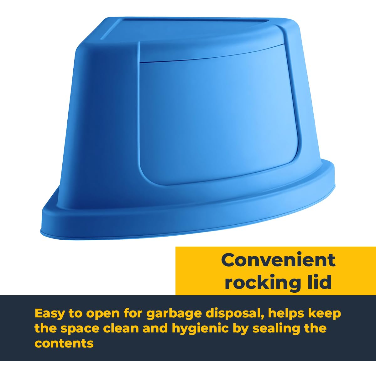 School Waste/Recycling Bin with Push Door Lid, 21 Gallon Corner Round Trash Can, Crack-Resistant, Commercial Durable Garbage Can, Reinforced Bottom, Ideal for Home, Kitchen, Bar, Hotel, Restaurant