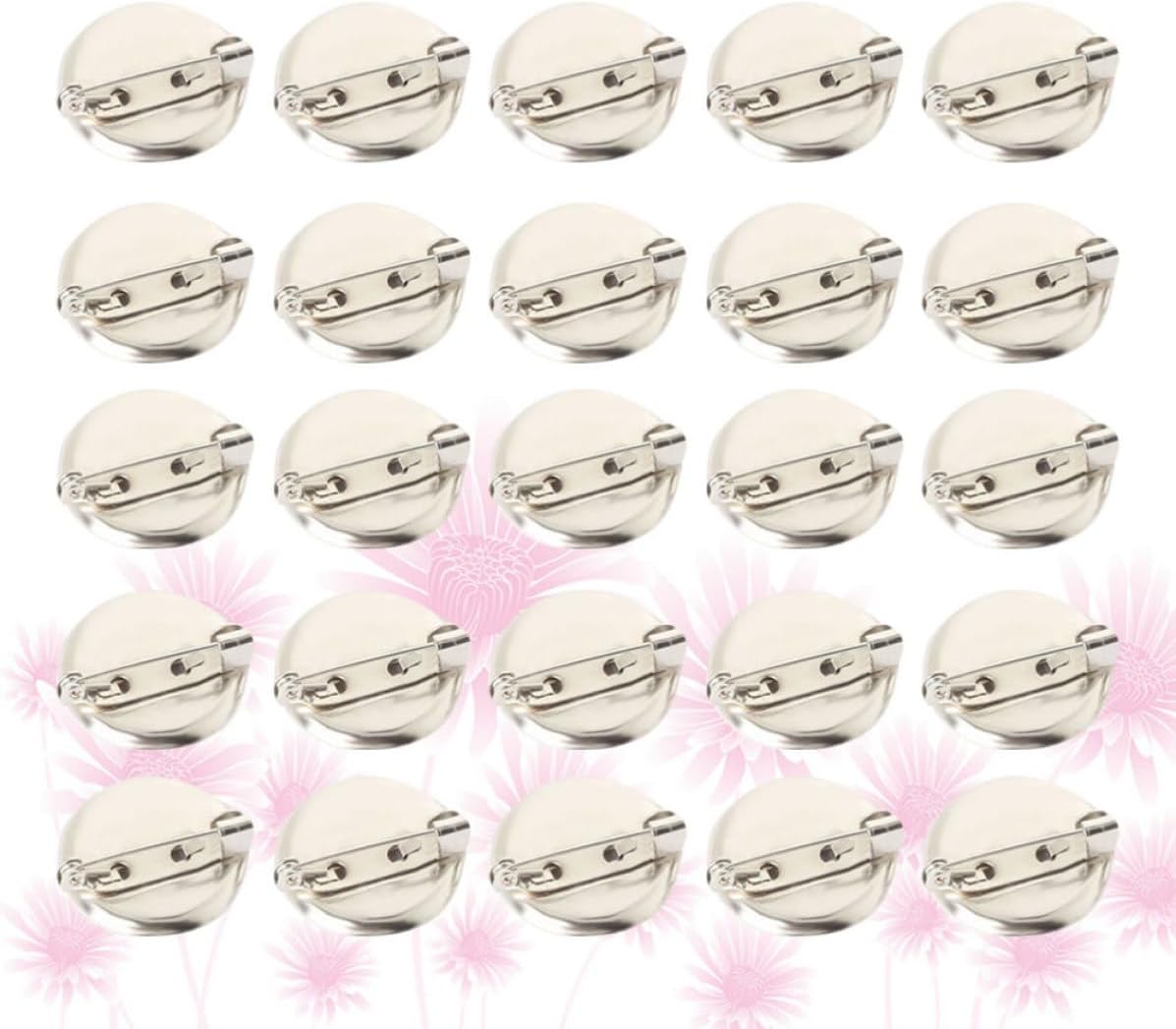 100 Pcs Silver DIY Alloy Base Plate Brooch Pin Backs for Jewelry Making, Stainless Steel Round Brooch Base, Lightweight and Portable Decoration for Banquet or Dating