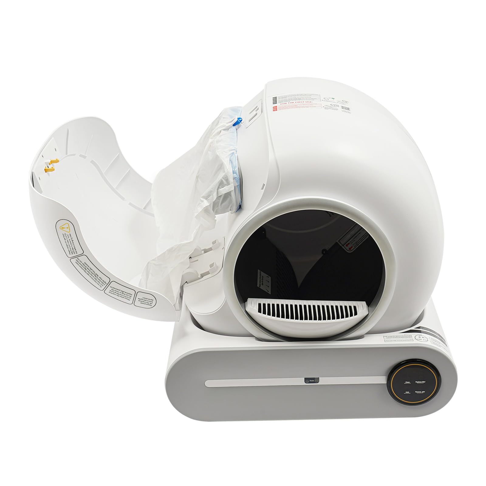 Lettiera per gatti, autopulente, 65 l, automatica, con funzione di deodorizzazione e sensore di peso, lettiera elettrica autopulente