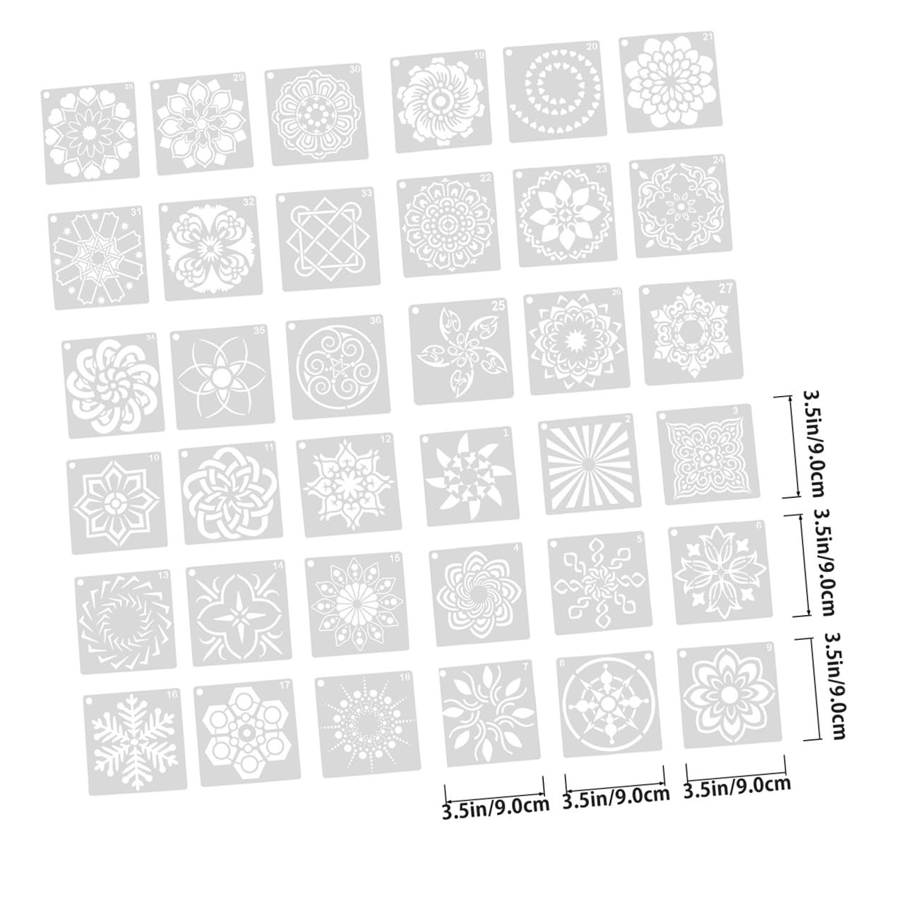 SEWACC 108 Stück Mandala Vorlage Mandala Malschablonen Aushöhlungsschablonen DIY Schablonen Zeichnungsschablonen