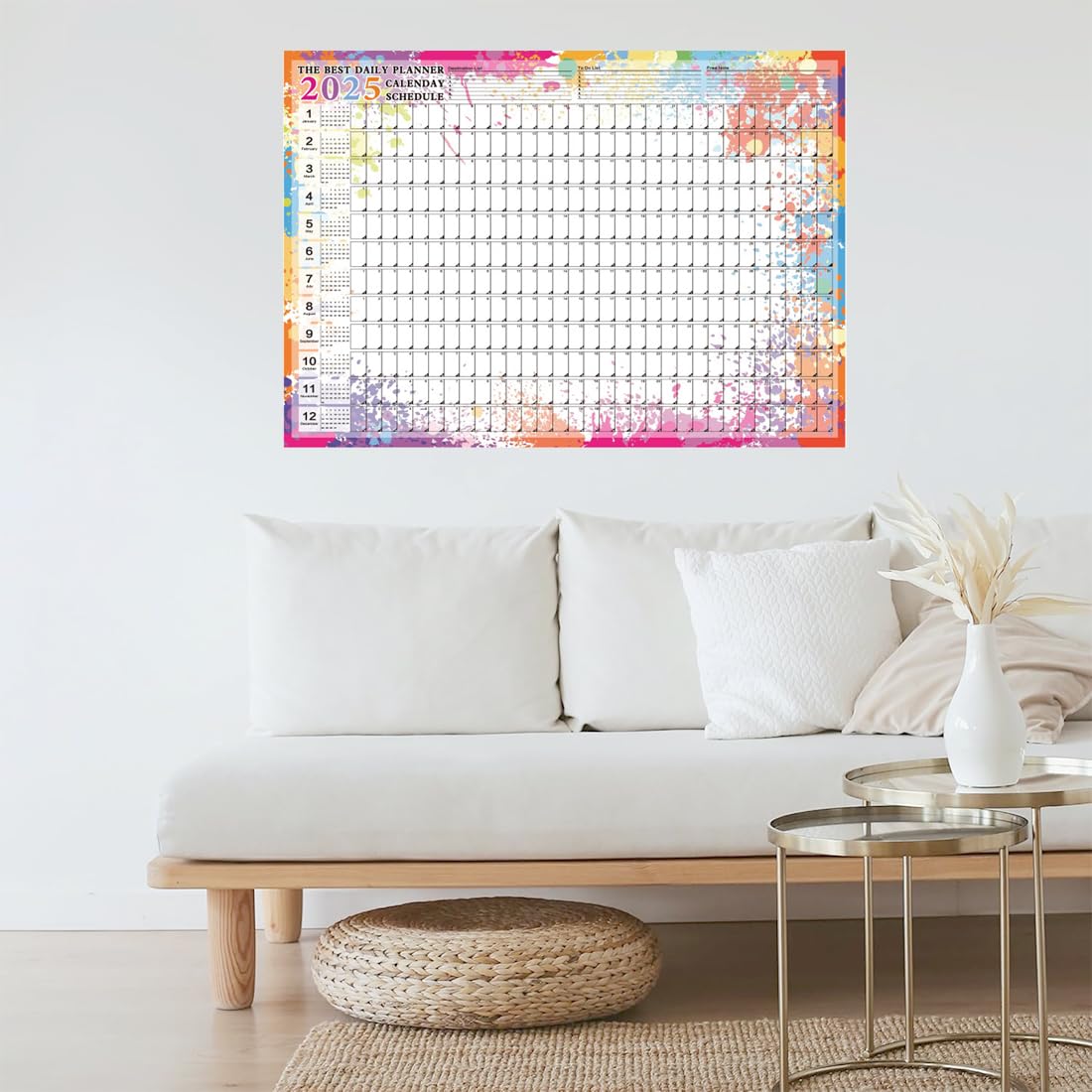 Calendario Da Parete 2026 XXL, 74.2x52.5 Cm, Formato Poster Pieghevole, Blocchi Grandi Per Appunti, Carta Resistente