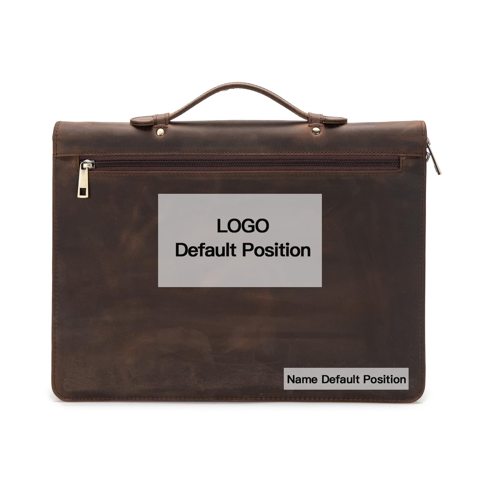 Geslun Personalized Genuine Leather Portfolio with Hidden Handle, Zippered Front Pocket, 8.5 x 11 Notebook Holder, Custom Engraved Business Legal