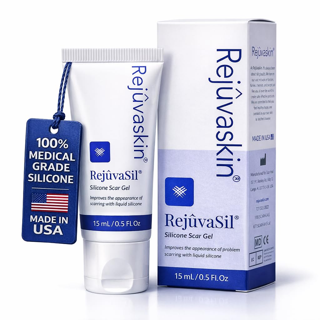 Rejuvaskin RejuvaSil Silicone Scar Gel - Improves the Appearance of Scars - Physician Recommended - 15 mL