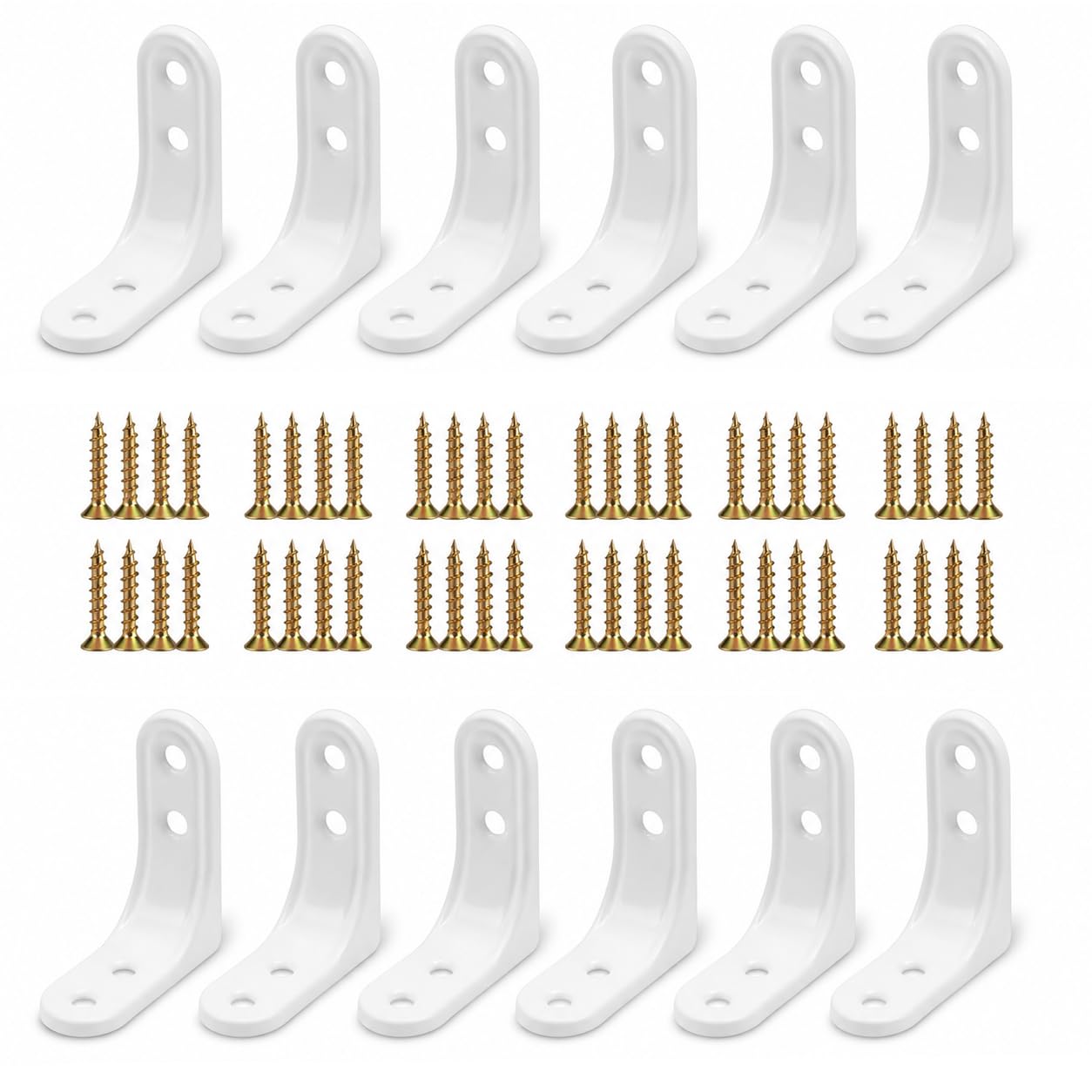 12 Pack White Shelf Brackets Heavy Duty, Brackets for Shelves, Shelving Brackets for Wall Mount Floating Shelves with Screws, Corner Brace Support for Home Office Kitchen