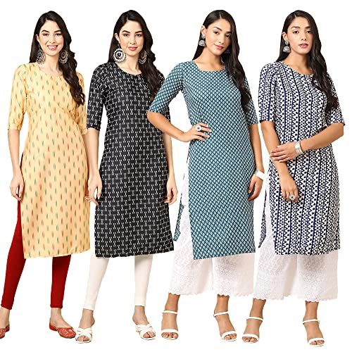 Image of Pinkmint Women's Crepe Digital Print Straight Kurta (RM-348-370-360-366)
