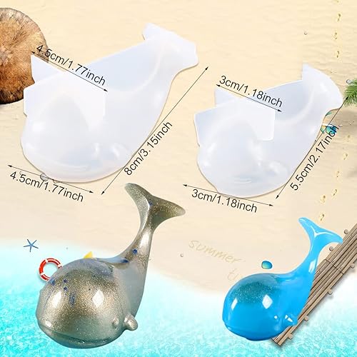 Miniatura 7 de TikooTik Molde de silicona 3D para hacer bombas de baño, arcilla polimérica, jabones (molde de ballena)