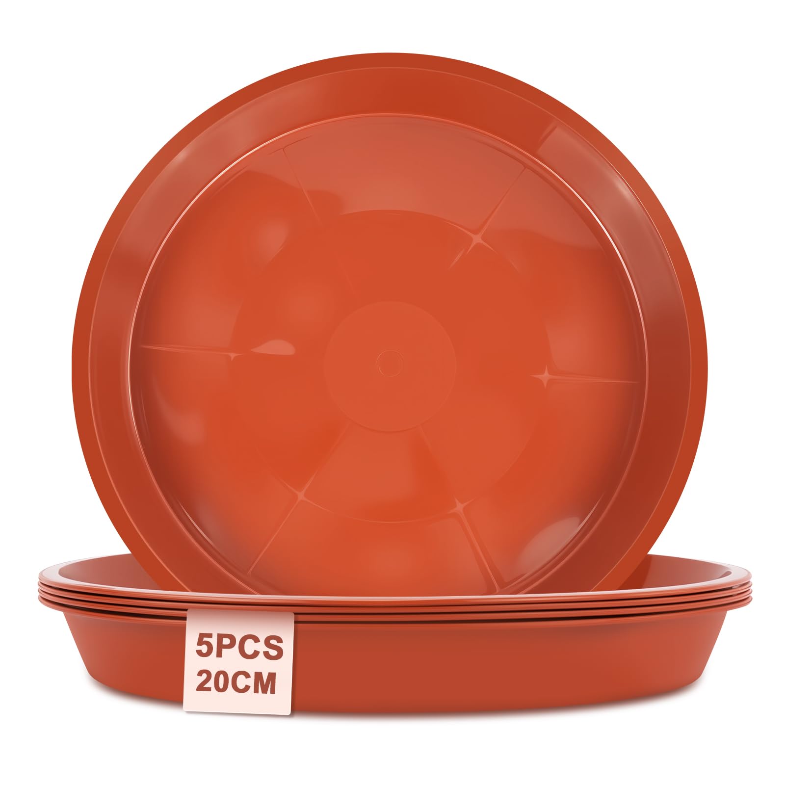 vsshe 5 Stück Blumentopf Untersetzer, Untersetzer für Blumentöpfe, Blumentopfmatte, Kunststoff Blumenuntersetzer Rund aus Ø 30 cm, Blumentopfuntersetzer für Innen- und Außenpflanzen, Rot
