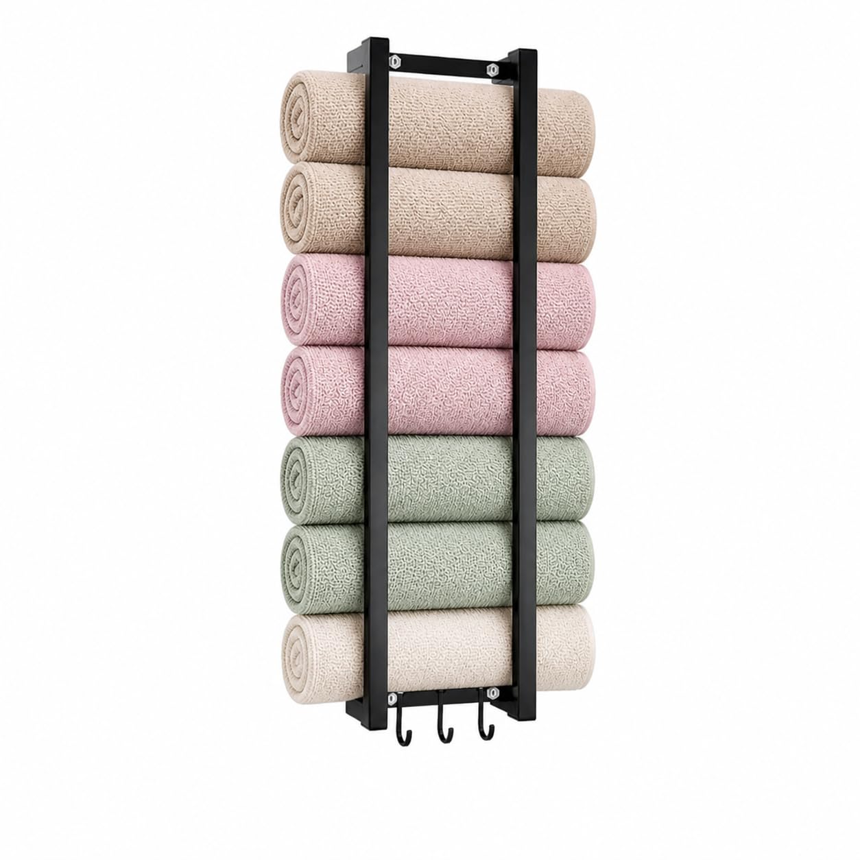 Porte-serviette mural industriel noir pour optimiser les petites salles de bain