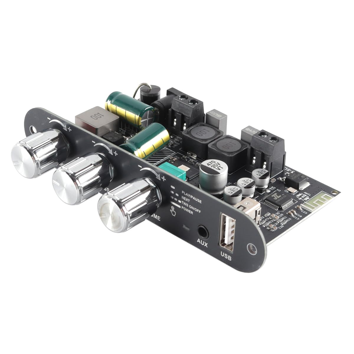 Scheda amplificatore mono ZK-1001U da 100 W con TWS Bluetooth USB AUX per veicoli da 9 a 24 V