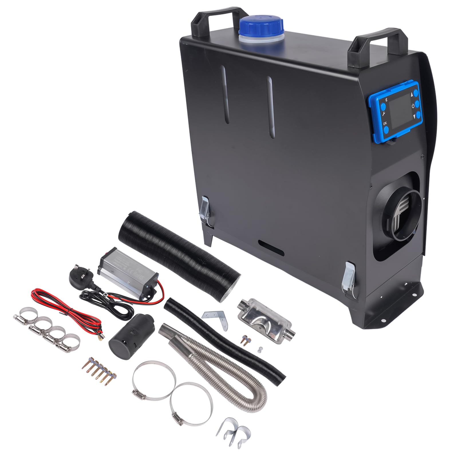 Zestaw ogrzewania postojowego, 12 V/24 V, 8 kW, nagrzewnica powietrza na olej napędowy ze sterowaniem Bluetooth i wyświetlaczem LCD do przyczep kempingowych, ciężarówek, łodzi, autobusów, szybkie na