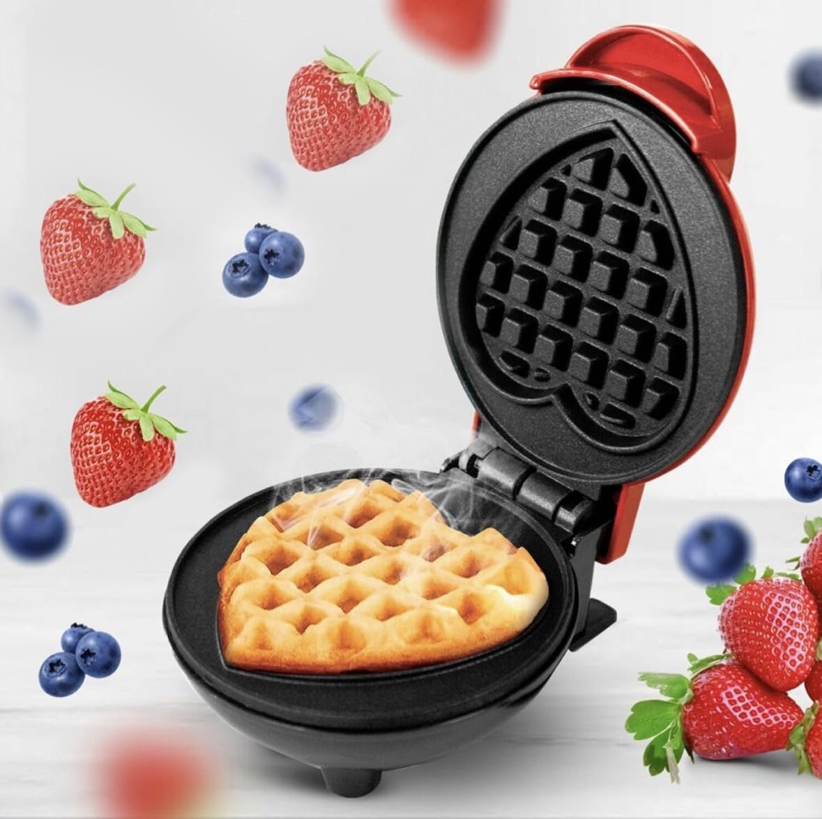 OSLON Housewares Mini Waffle Maker Machine Love Shaped 3 in 1 Waffle Iron Home Appliances Kitchen Easy to Clean, 4 Inch, Perfect for Breakfast, Dessert, Sandwich, Pan Cakes, Assorted - 350 Watts-image-7