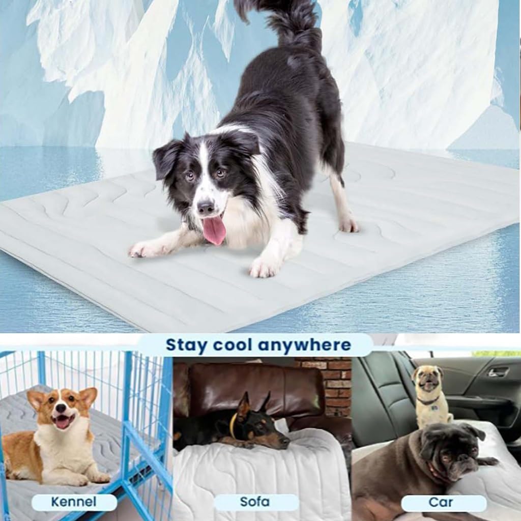 Alfombrilla de refrigeración para perros y mascotas, manta de refrigeración automática para el hogar y sobre la marcha, ideal para uso en verano