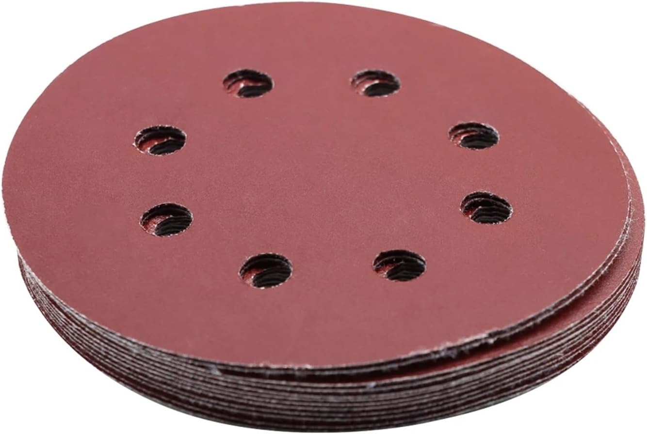 Sanding Pads, 10Pcs/Set 125mm 5Inch Sanding Discs 8 Holes 60-1000 Grit Sandpaper Pads Set Hook&Loop Abrasive Sander Paper for Polishing Tools for Wood Furniture(150)
