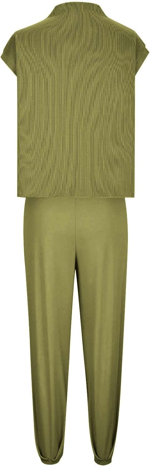 TANGNADE Women 2 Piece Outfits Sweatsuit Set Cropped Sweatshirt Twist Front Wide Leg Sweatpant Lounge Set Tracksuit - Image 4