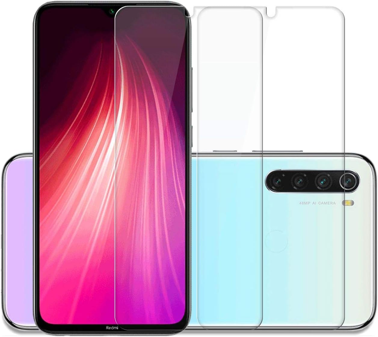 Affix Tempered Glass for Redmi Note 8, Redmi 8, Redmi 8A, Redmi 8A Dual with Easy Self Installation Kit (Transparent) Full Screen Coverage (except edges) - Pack of 2