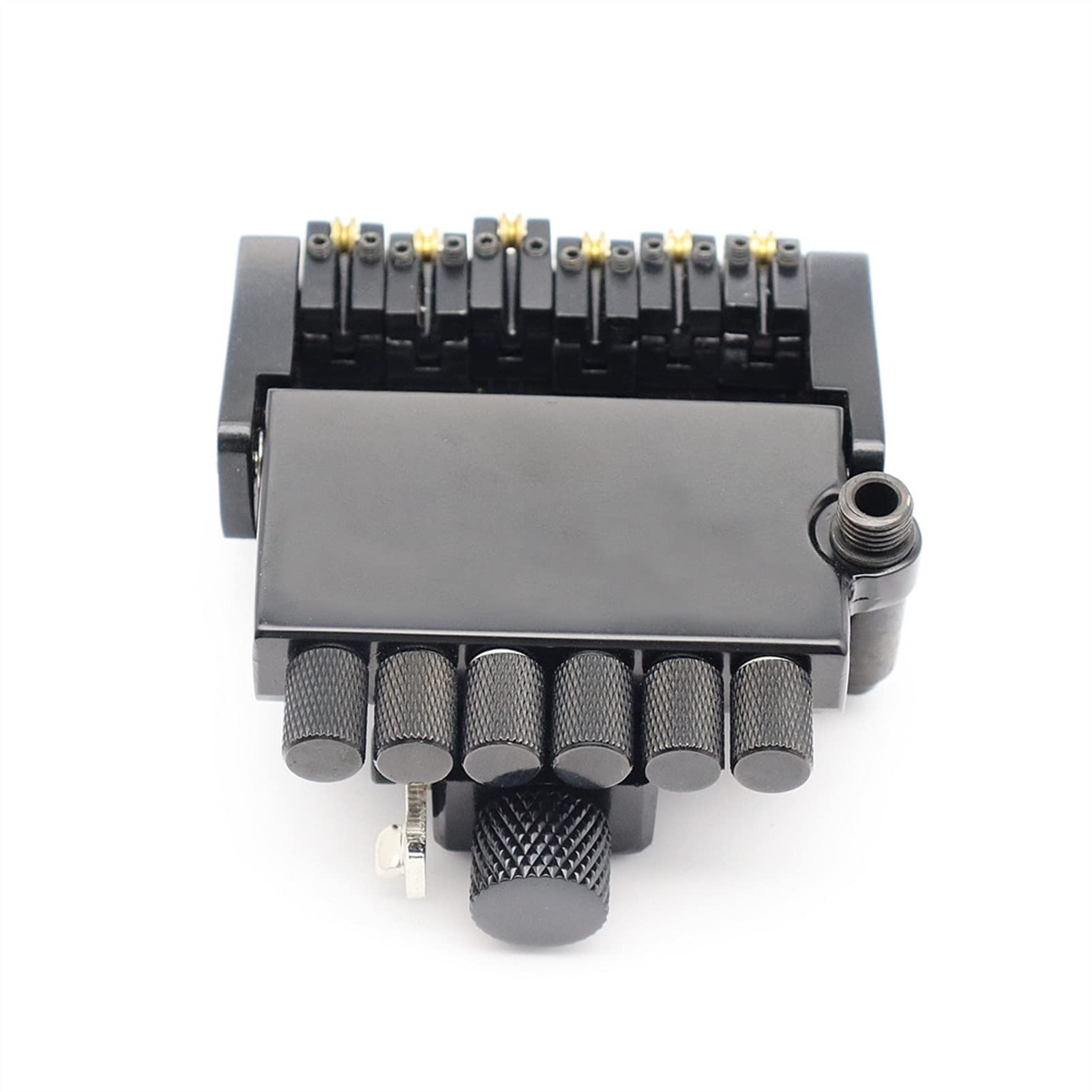 Parti di ricambio chitarra 1 Set Guitar Bridge Tarchpiece Roller Sella Per 6 Corde Per Chitarra Senza Testa Nero